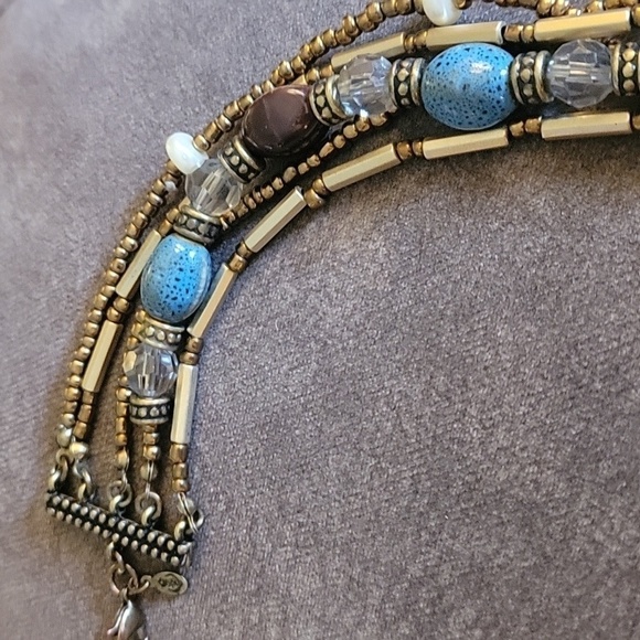 PREMIER DESIGNS Layered Twisted Torsade Ceramic Metal Beaded Necklace - Picture 7 of 8